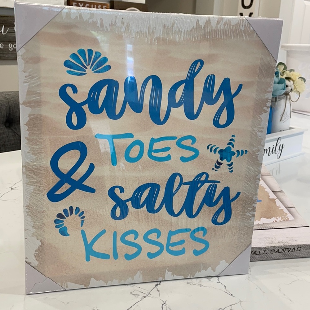 NIB Coastal Wall Canvas “sandy toes and salty kisses”